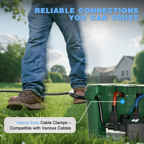 Flemoon IP54 outdoor box dimension specs for compatibility with large cords