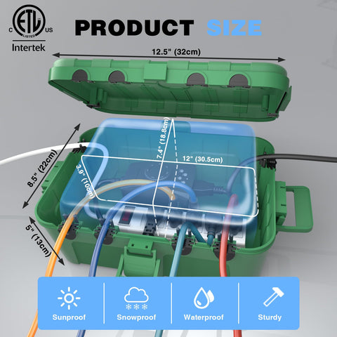 Flemoon IP54 outdoor box side ports for secure cord connections