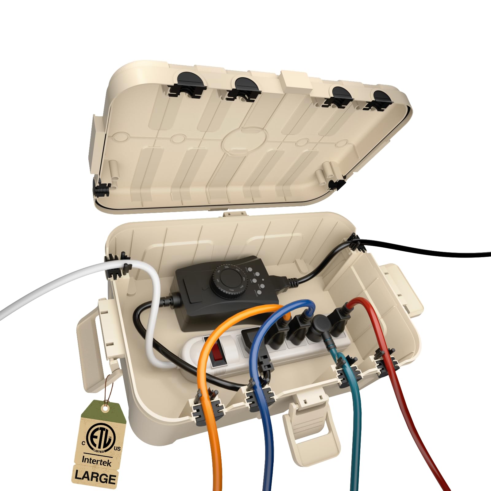 Flemoon outdoor electrical box cover IP54 shields weather exposure and protects outlets.