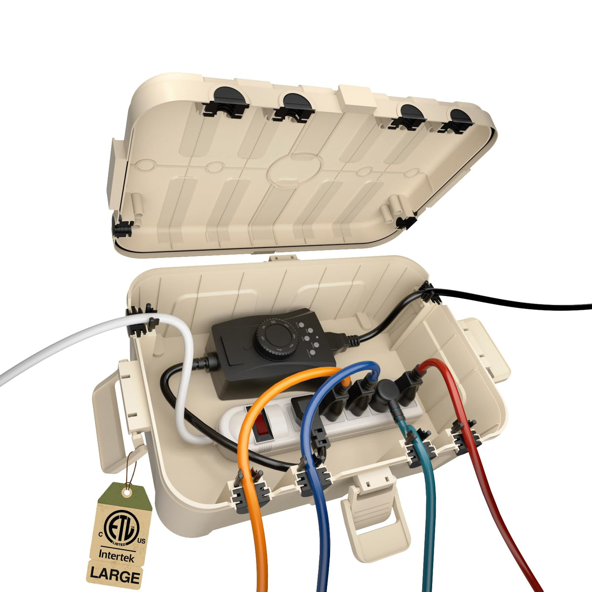 Flemoon outdoor electrical box cover IP54 shields weather exposure and protects outlets.