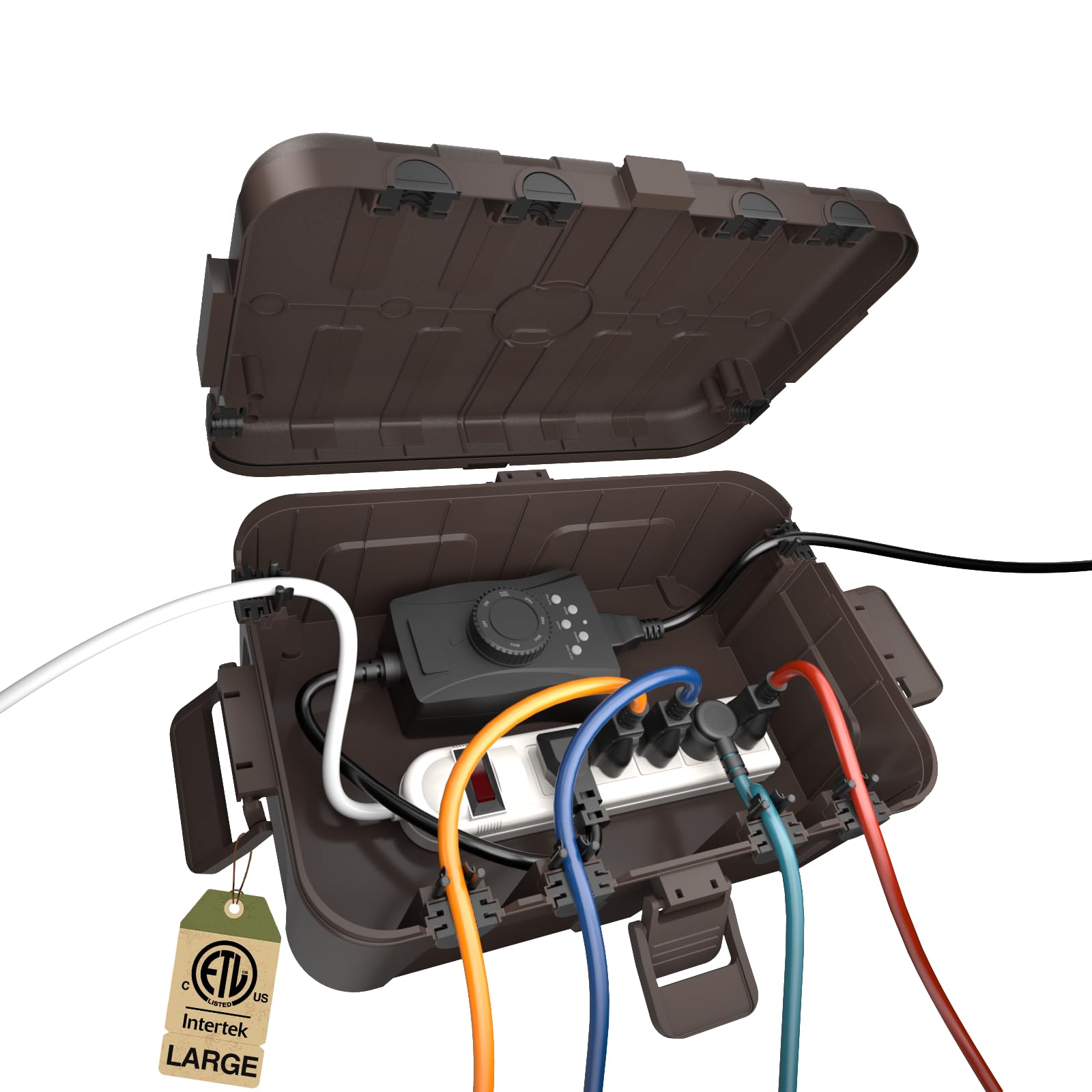 Flemoon outdoor electrical box ip54 front view showing weatherproof enclosure for outdoor outlets