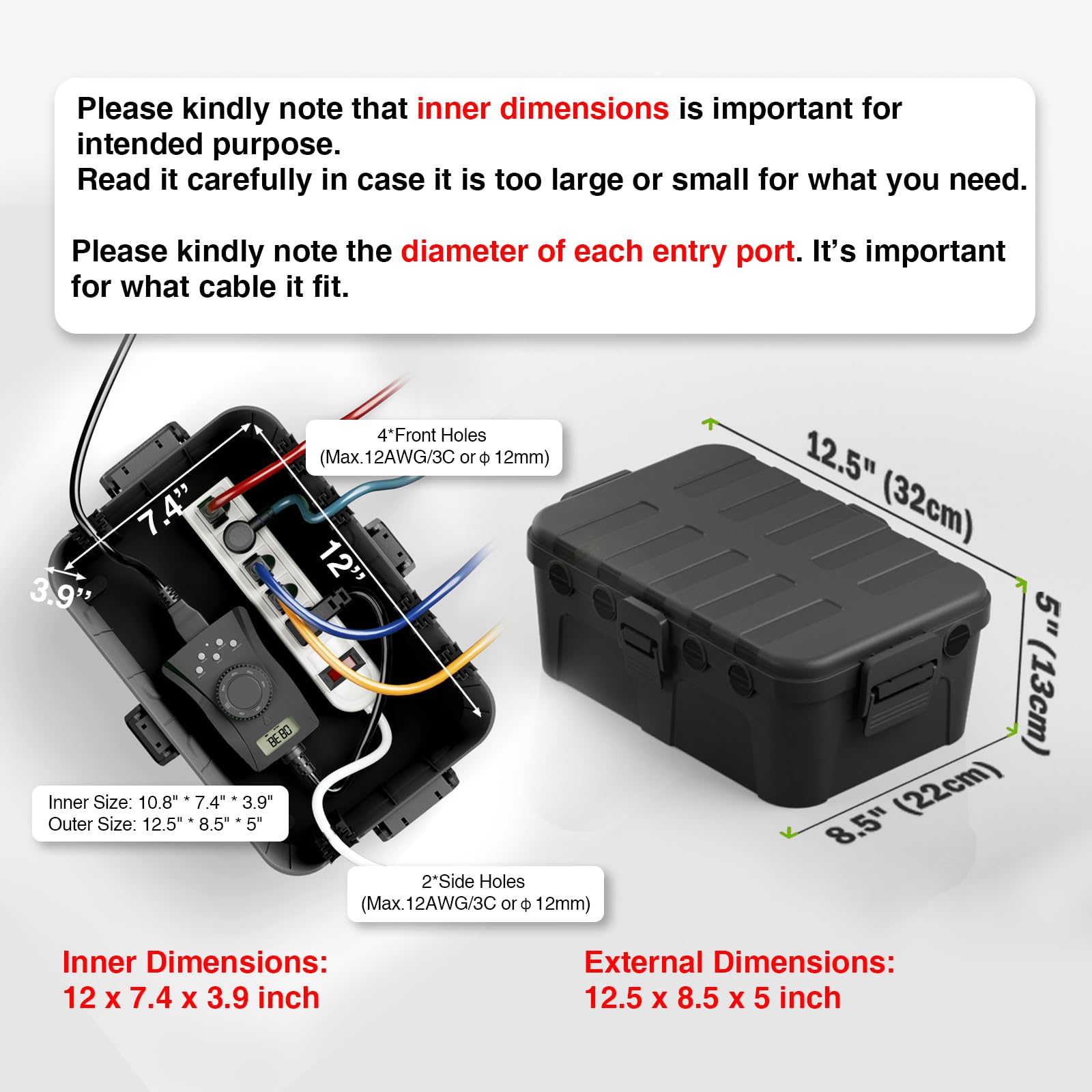 Flemoon small outdoor waterproof electrical box guards compact outlets and cords in tight spaces.