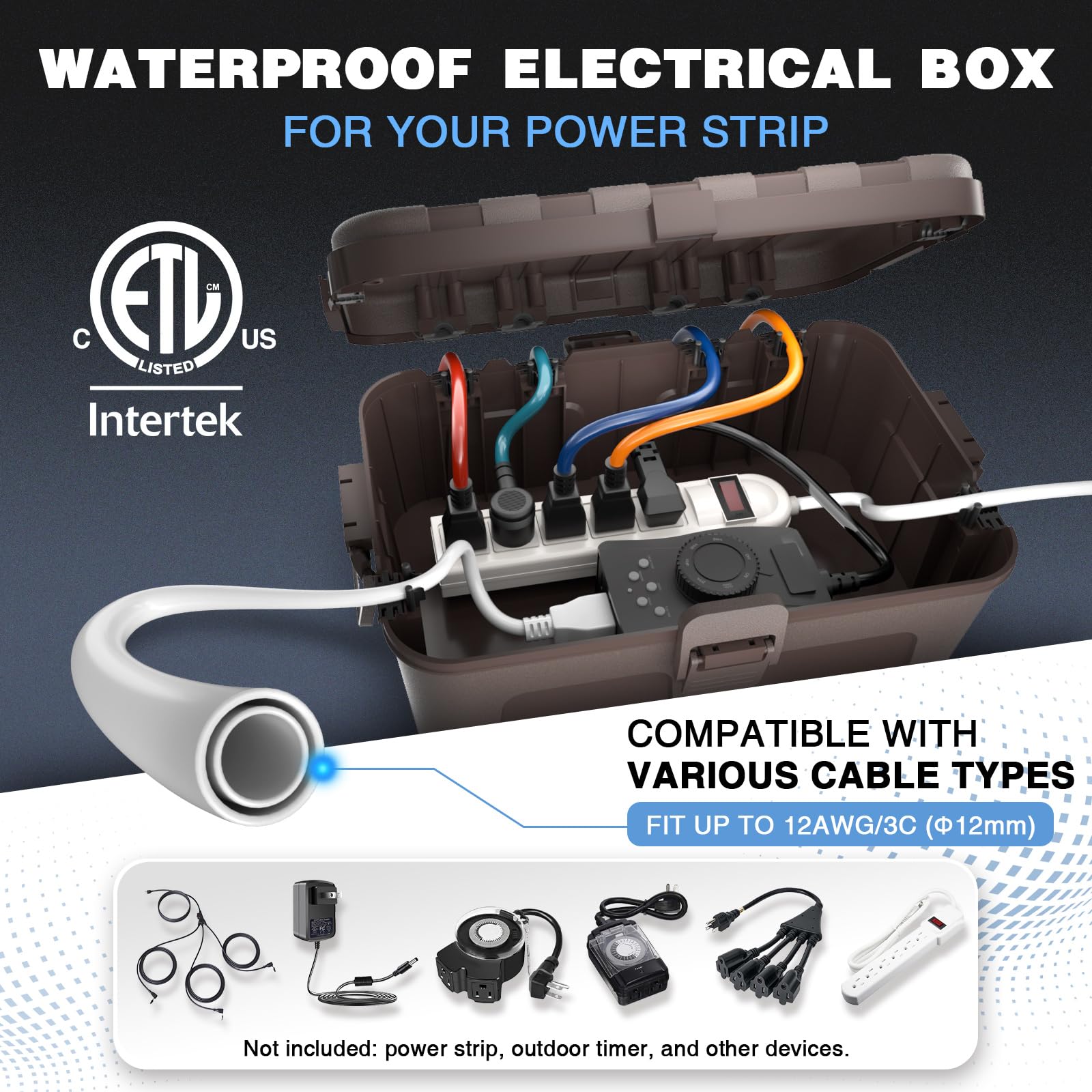 Flemoon waterproof extension box side entry ports for secure cable management