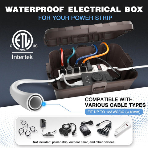 Flemoon waterproof extension box side entry ports for secure cable management
