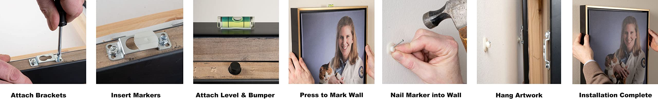 Gallery-style display that sits flush against the wall.