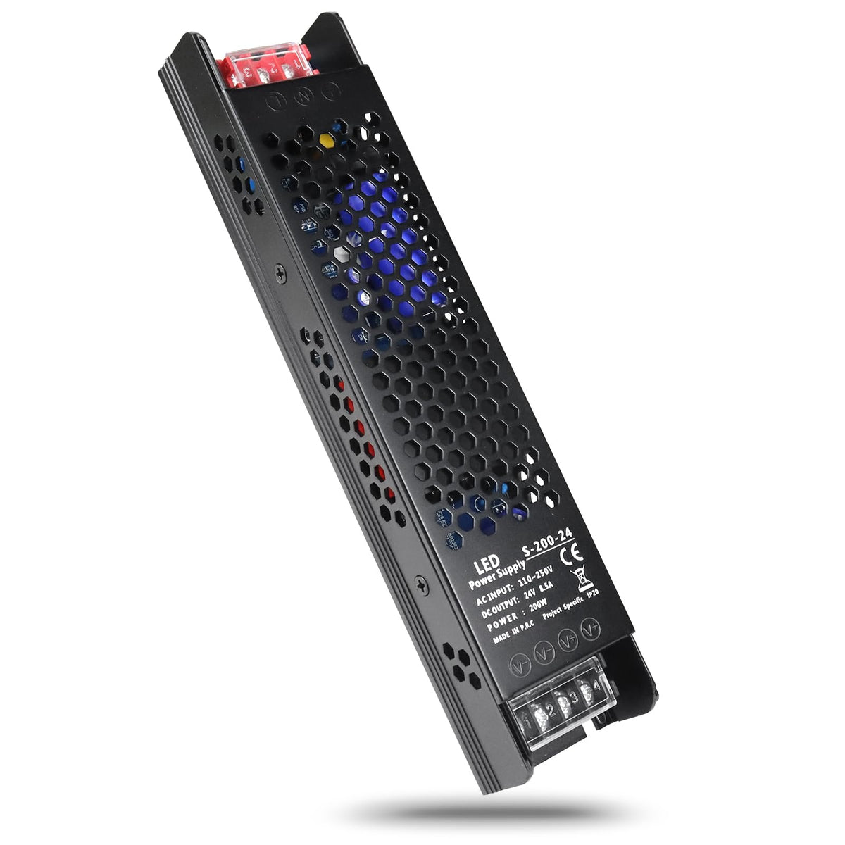 FLETERGIB 24V power supply front view for compact LED projects.