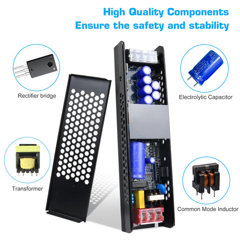 FLETERGIB 24V power supply in a LED strip lighting setup for projects.