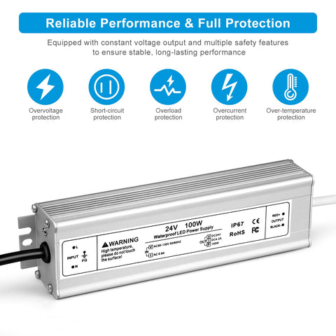 FLETERGIB IP67 waterproof LED driver with aluminum housing for rugged outdoor use.
