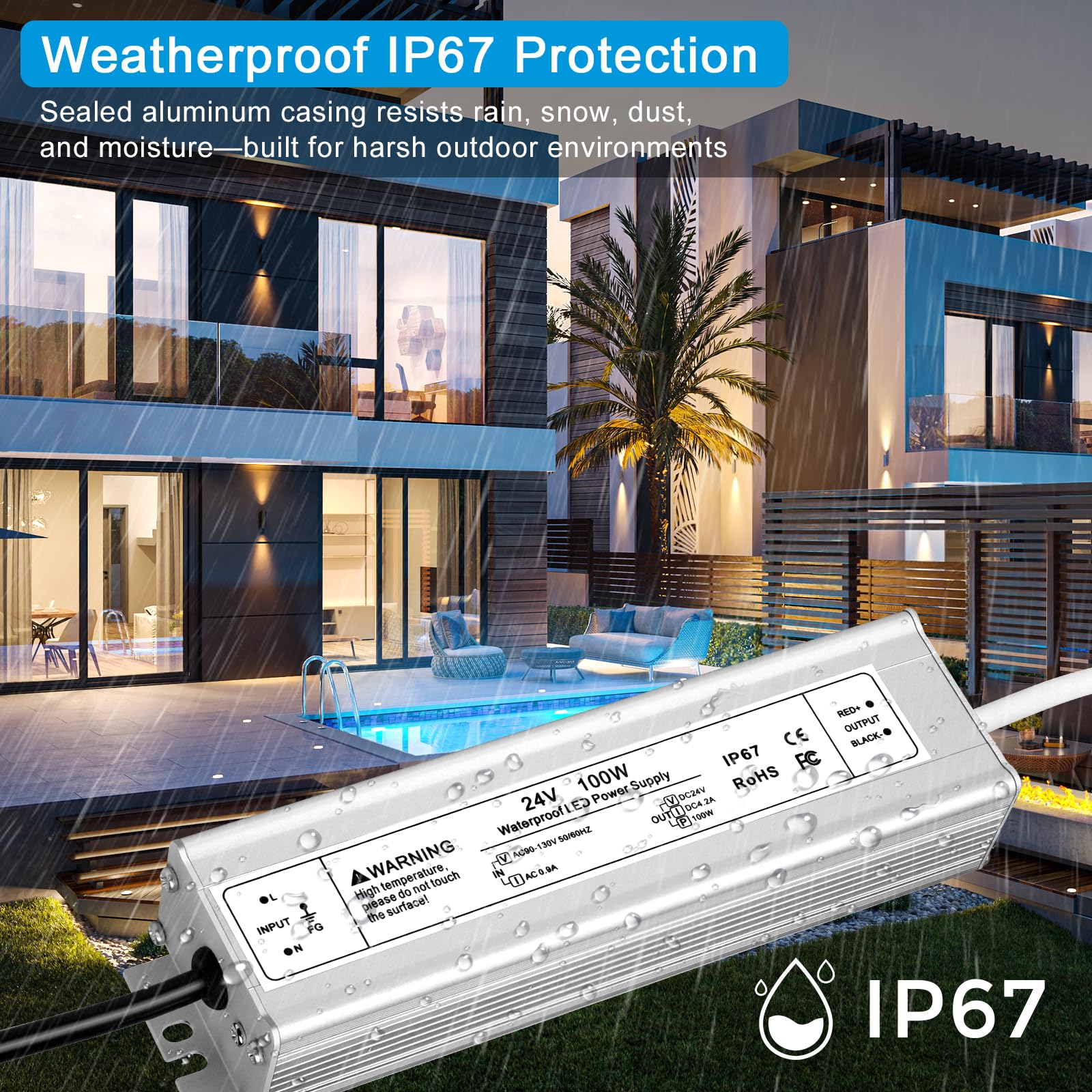 FLETERGIB LED strip and signage compatibility for indoor and outdoor use.