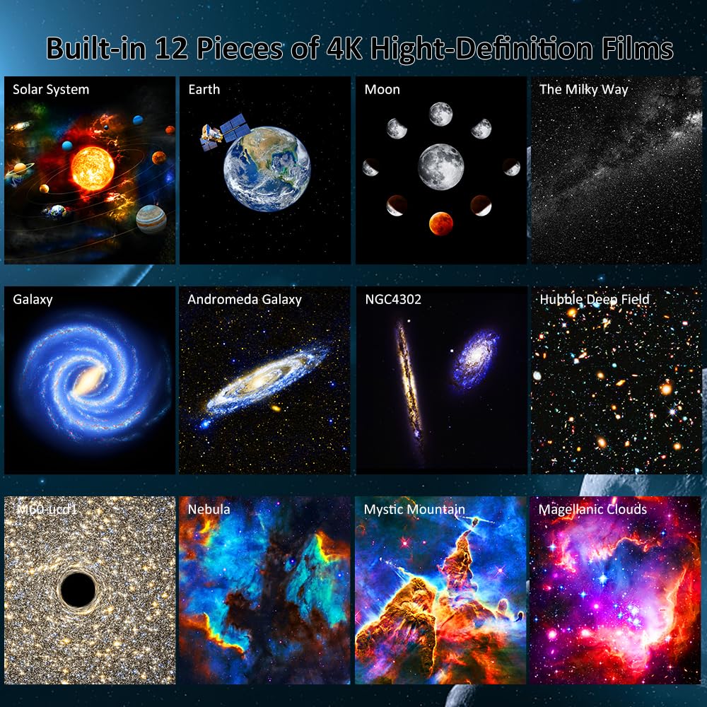 FLEVO Planetarium nebula mode creates dreamy space visuals above bed