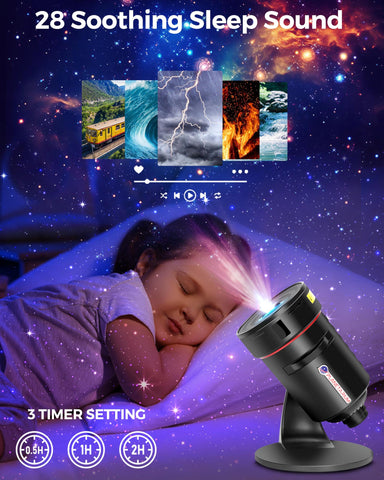 FLEWKEN Galaxy Projector auto-off timer supports safe, restful bedtimes.