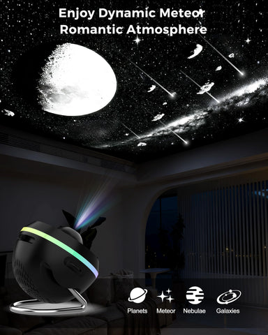 FLEWKEN Galaxy Projector RGB strip offers colorful ambiance options.