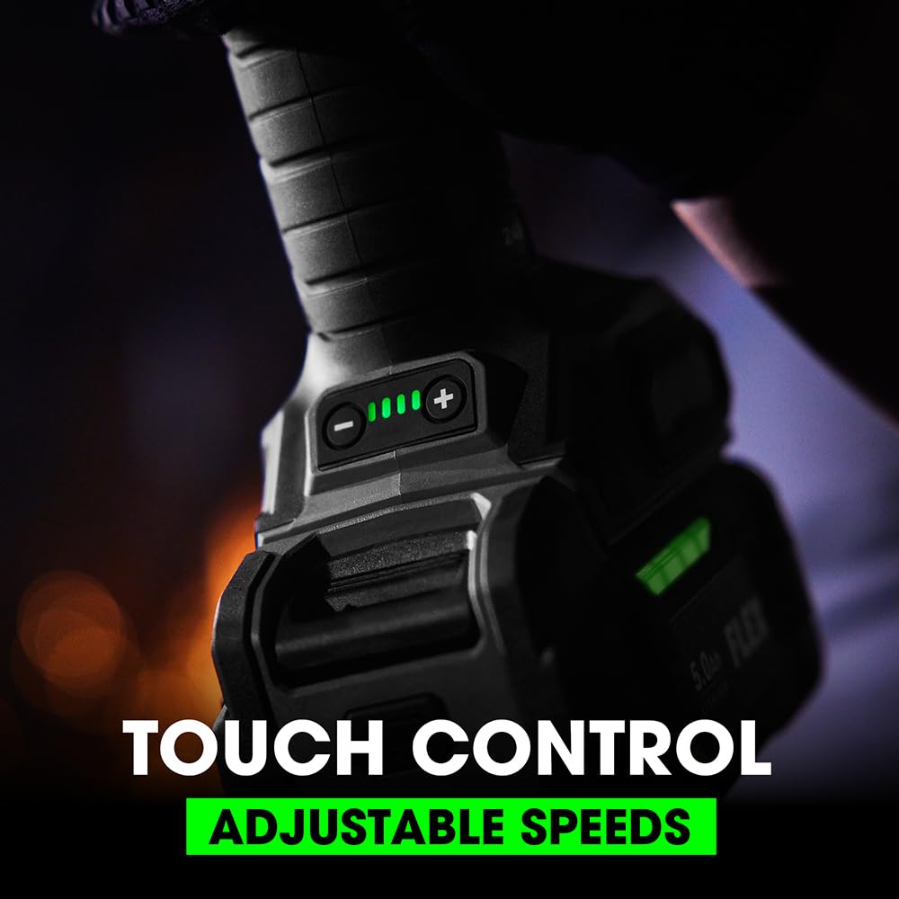 FLEX 24V brushless motor delivers efficient power during grinding.