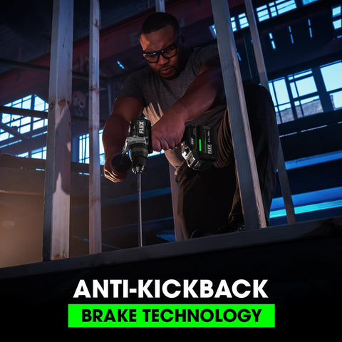 FLEX drill with anti-kickback protection for better control