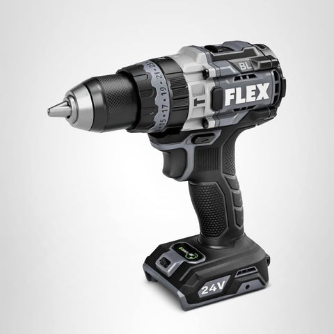 Tool-only FLEX 24V drill; batteries and charger sold separately