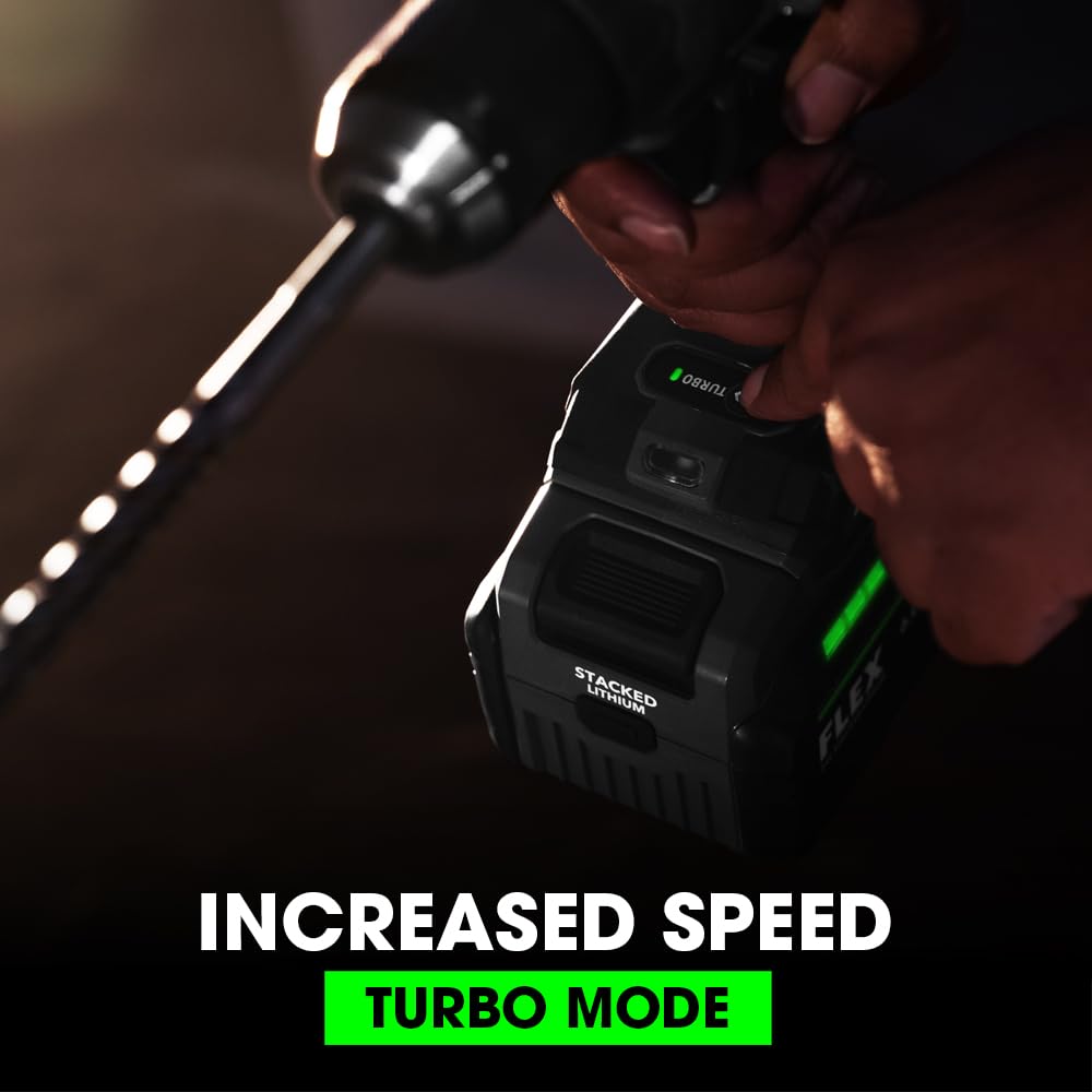FLEX 24V hammer drill in turbo mode for faster drilling