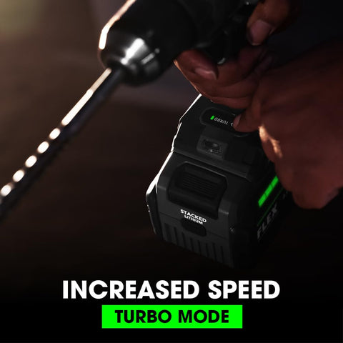 FLEX 24V hammer drill in turbo mode for faster drilling