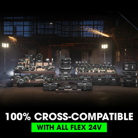 FLEX 24V trim router cross-compatibility with FLEX batteries