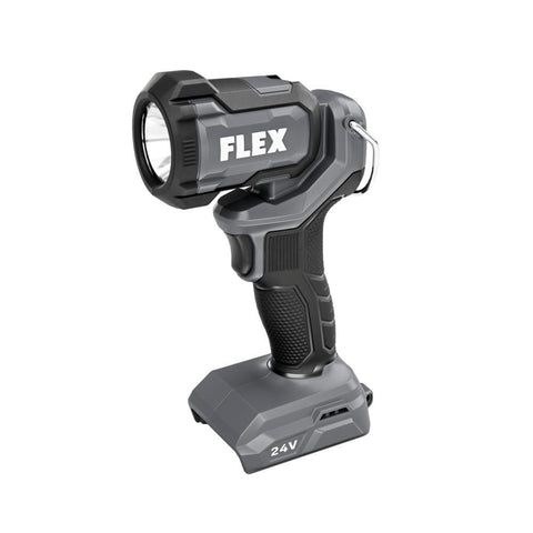 FLEX 24V work light front view with 300-lumen brightness for clear visibility.