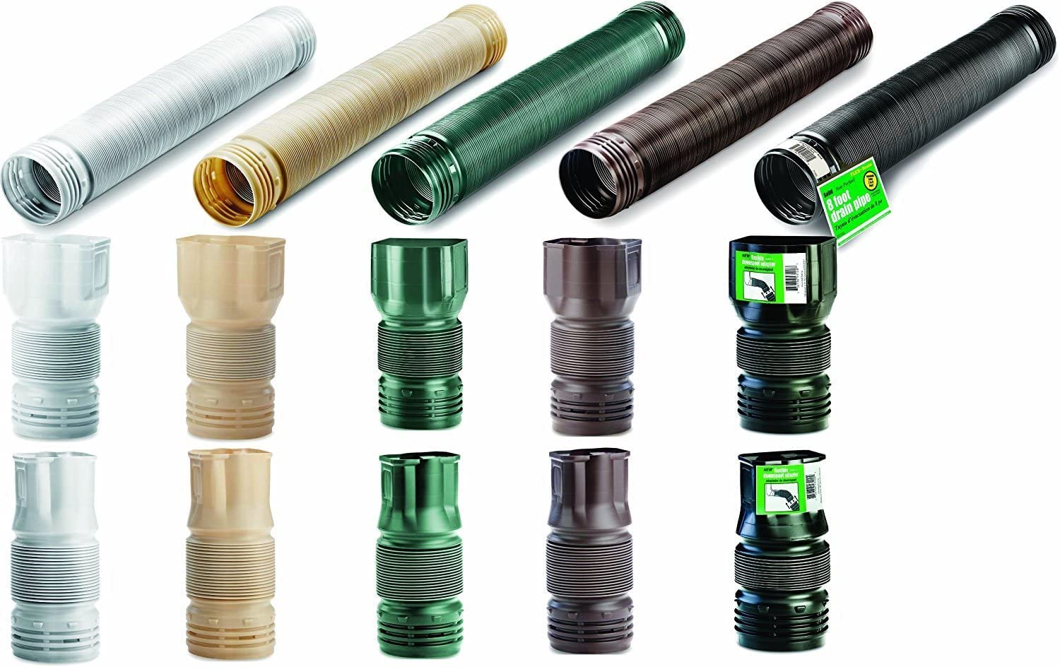 Flex-Drain adaptor installed on a downspout demonstrates space-friendly drainage in tight areas.