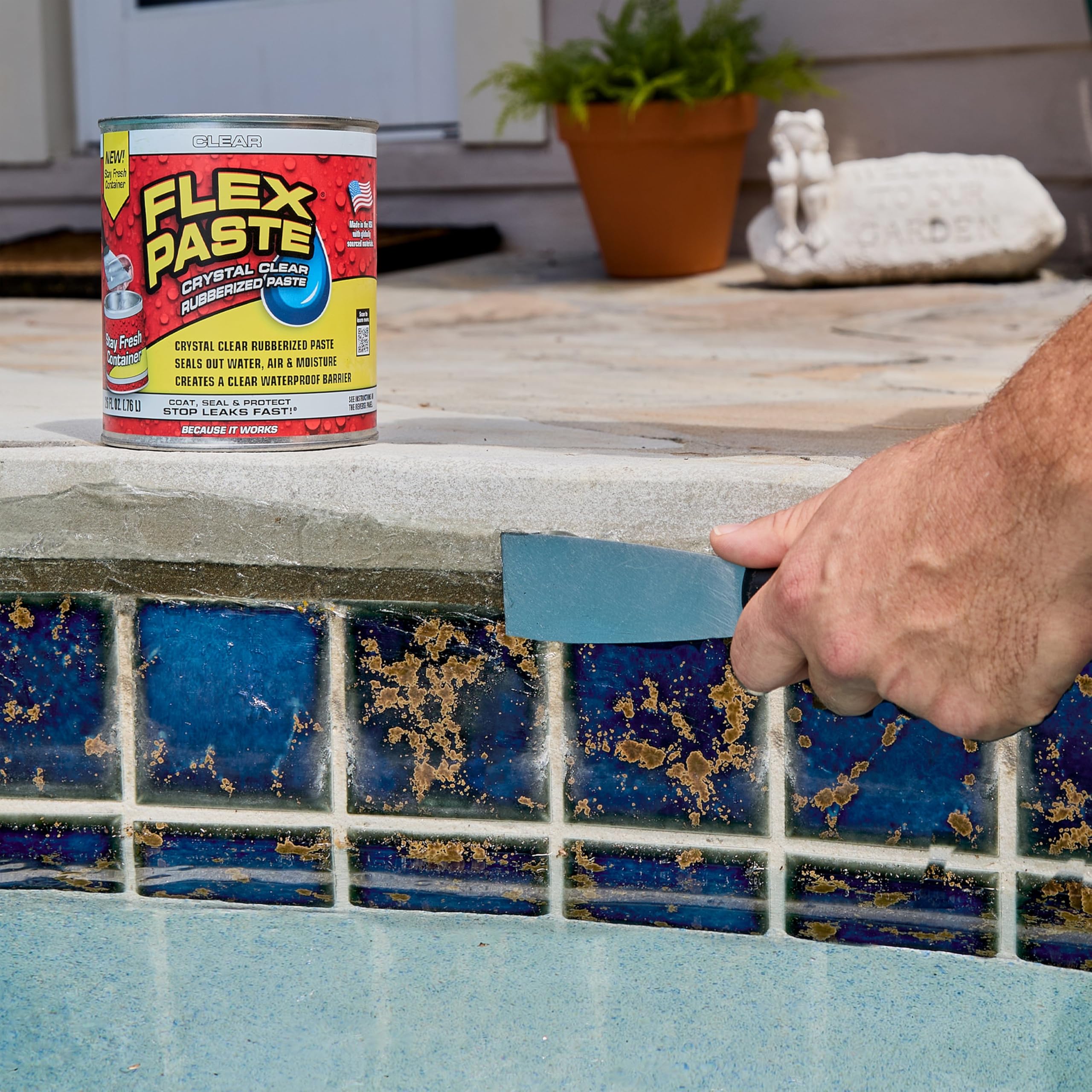 Flex Paste large-area fill clings to surfaces for wide gaps.