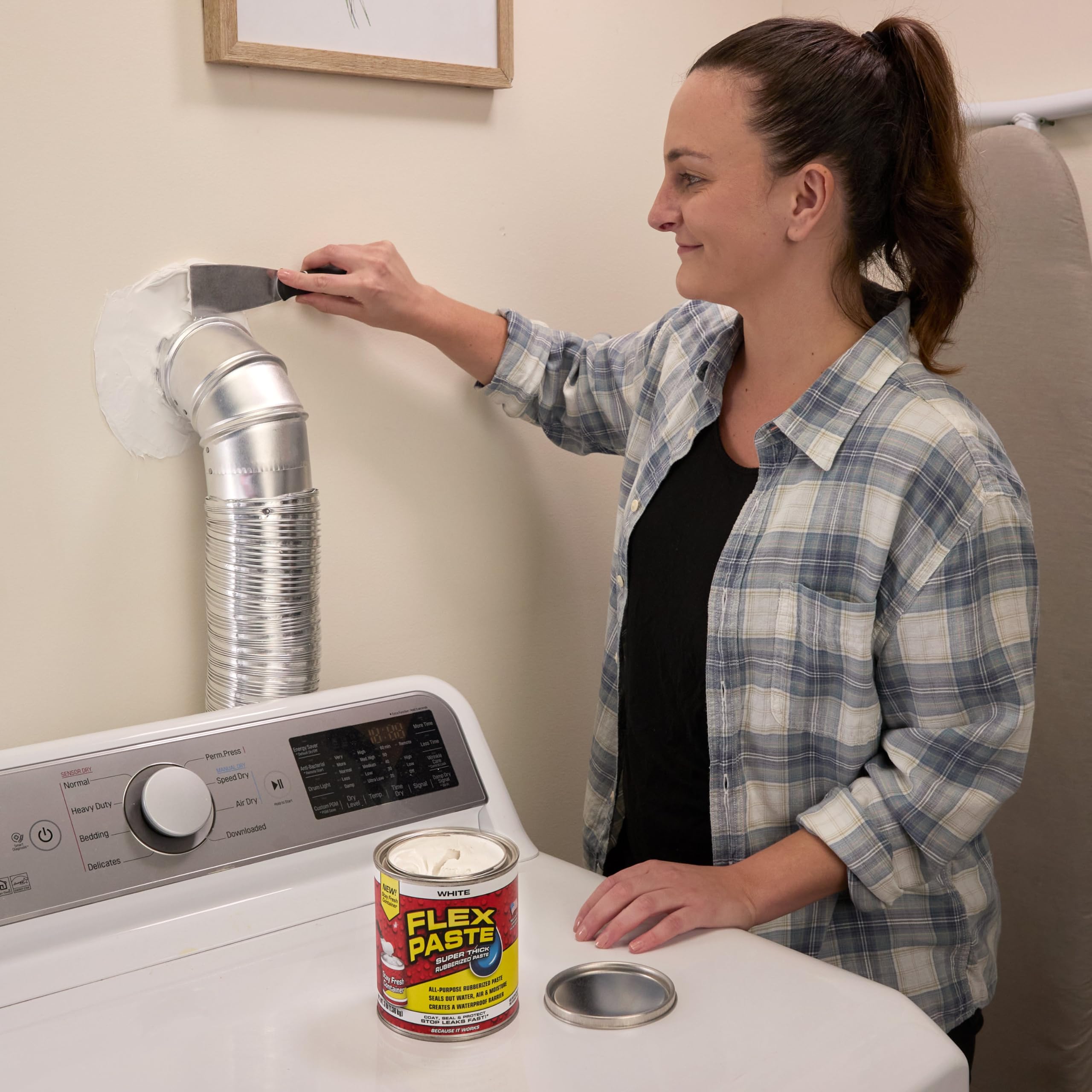 Flex Paste provides a durable rubberized barrier that can be painted.