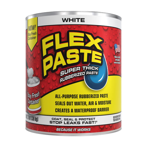 Flex Paste bottle shows waterproof paintable putty for sealing gaps and cracks.
