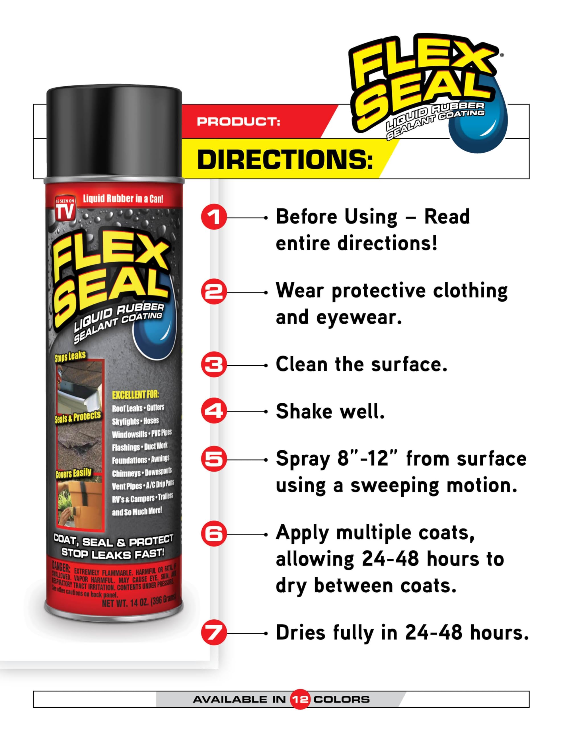 Flex Seal almond protects gutters and skylights from leaks and drips