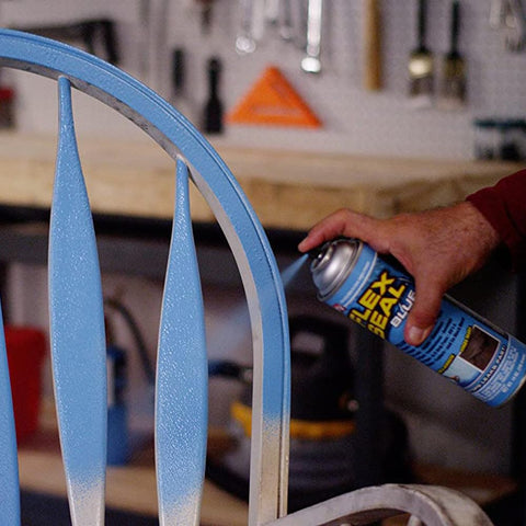 Flex Seal almond spray application demonstrates quick no sag coating in warm conditions