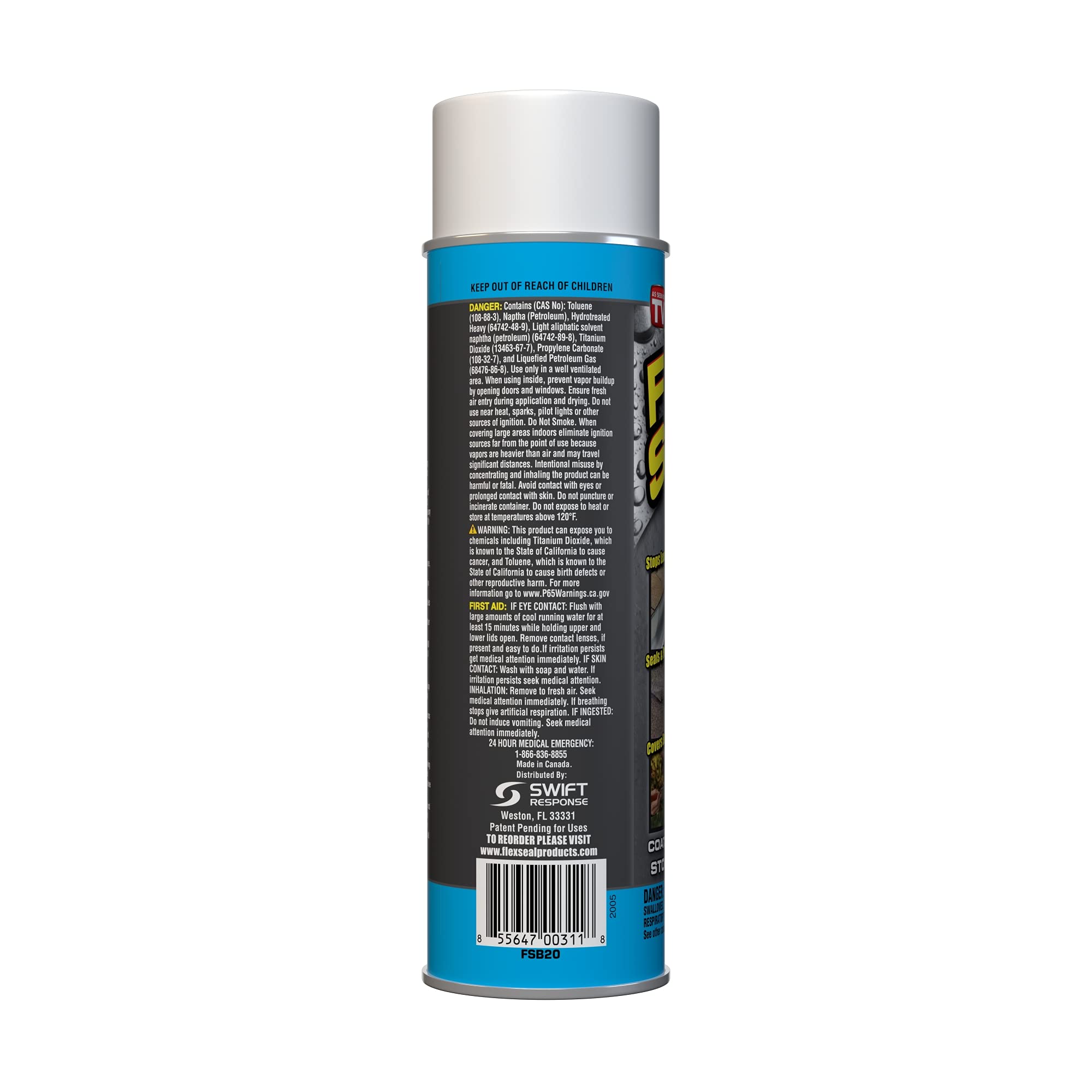 Flex Seal Brite spray application seals cracks on damp or dry surfaces.