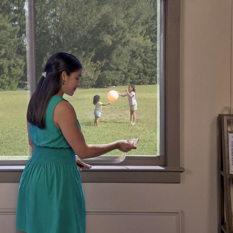 Flex Seal Draft and Insulation Sealing Tape's clear finish blends with the surface.