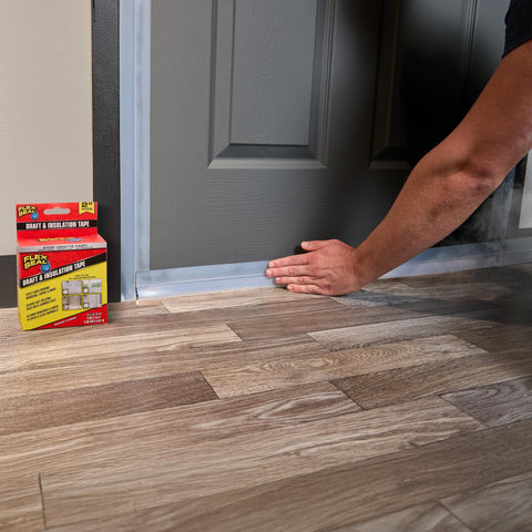 Flex Seal Draft and Insulation Sealing Tape works on wood, glass, tile, metal, and more.