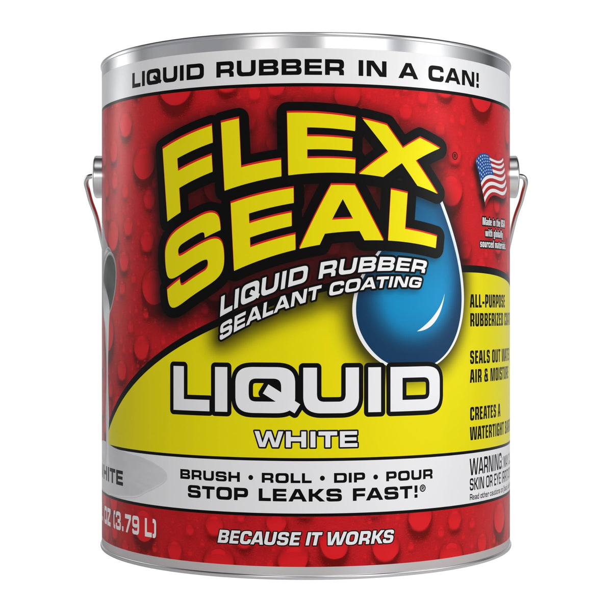 Flex Seal Liquid bottle front view for waterproof coating capabilities.