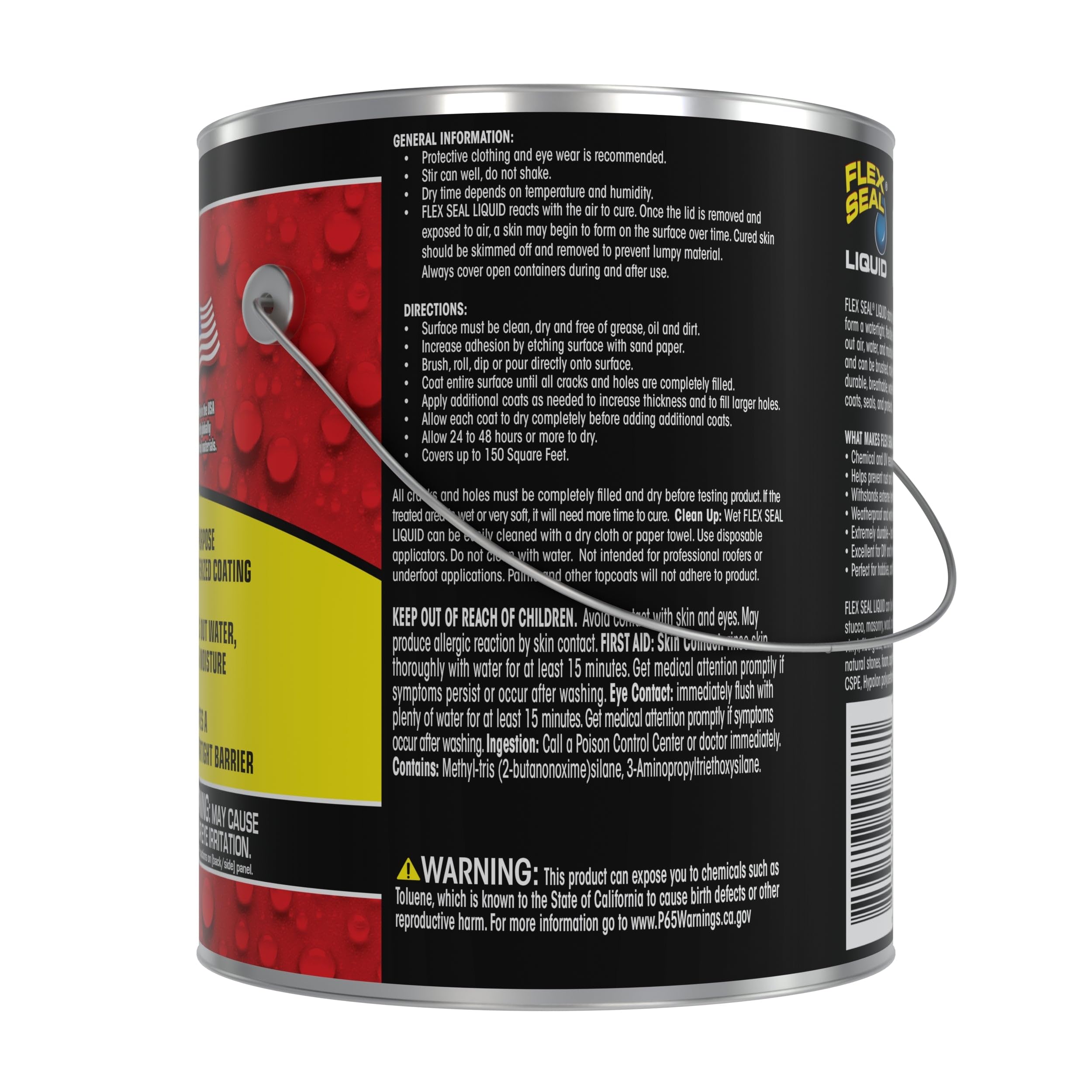 Flex Seal Liquid brush-application image; easy waterproof seal on irregular surfaces.