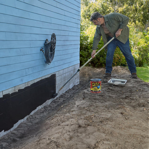 Flex Seal Liquid rolled-coating image; quick, flexible seal across panels.