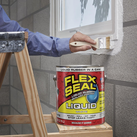 Flex Seal Liquid on a roof seam providing flexible protection.