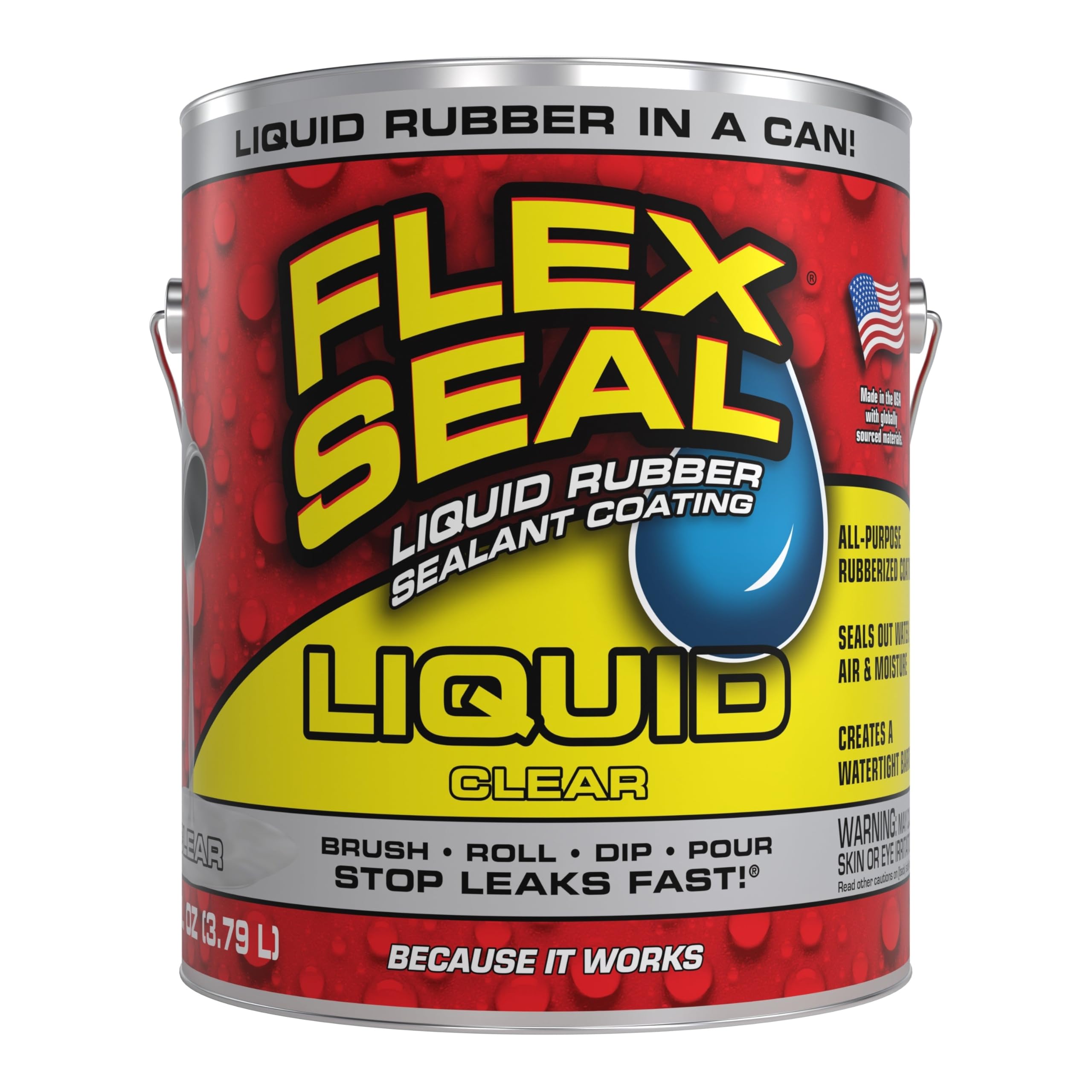 Flex Seal Liquid on a roof seam seals leaks and blocks moisture.