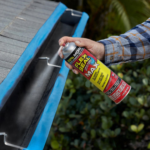 Flex Seal MAX clear gutter repair seals gutters to prevent drips.