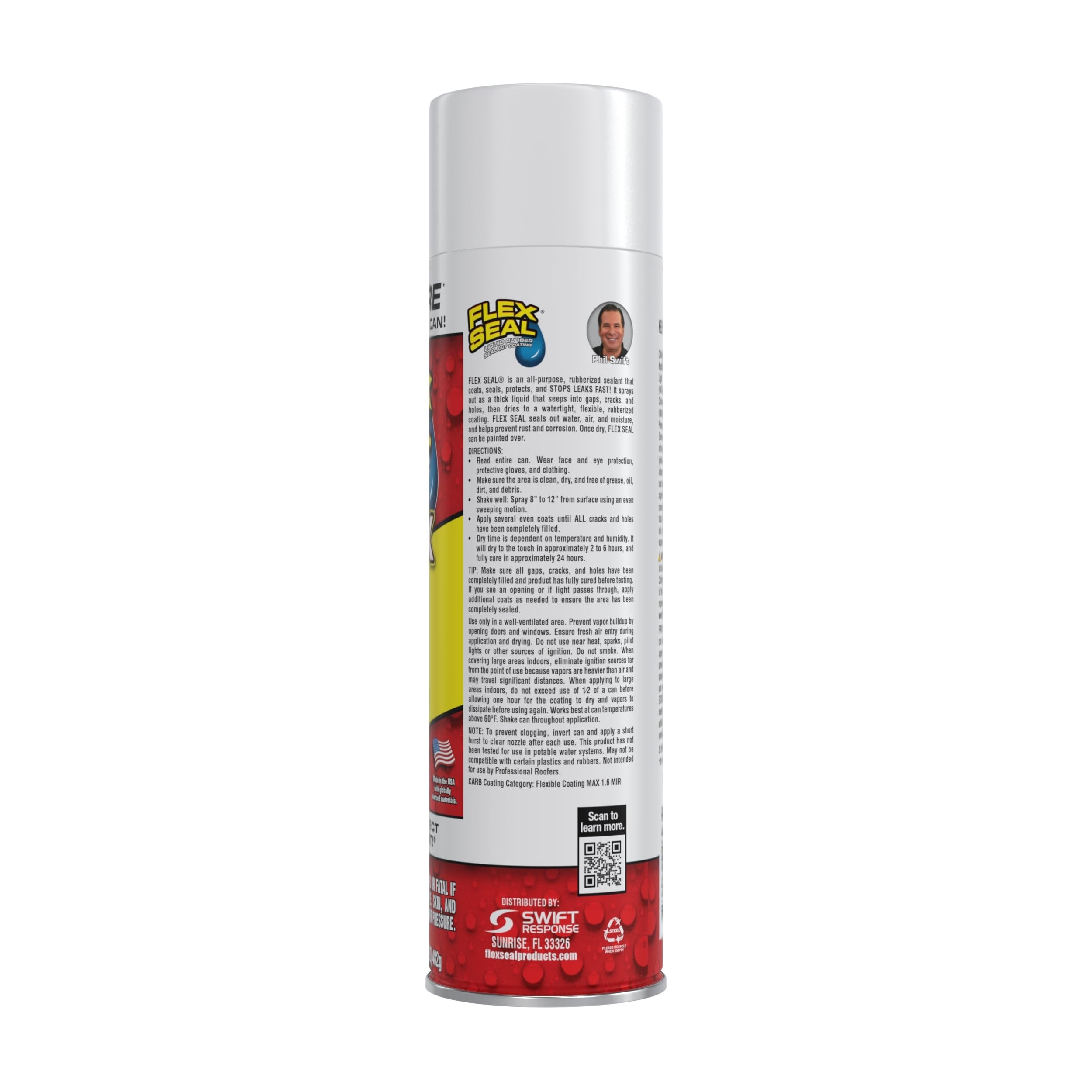 Flex Seal MAX spray nozzle applying even coating for repairs.