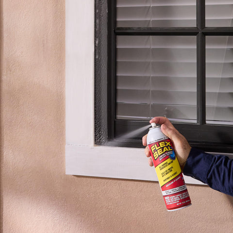 Flex Seal spray-on application close-up for fast sealing of cracks.