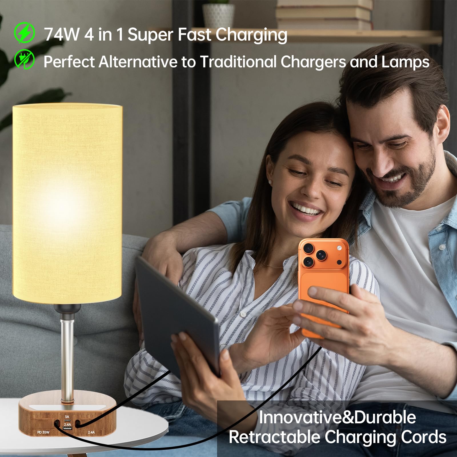 FlexTurtle touch-control lamp offers instant on/off and brightness adjustment.