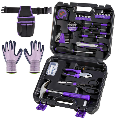 FlexiArc purple tool kit with waist pouch and gloves for quick repairs