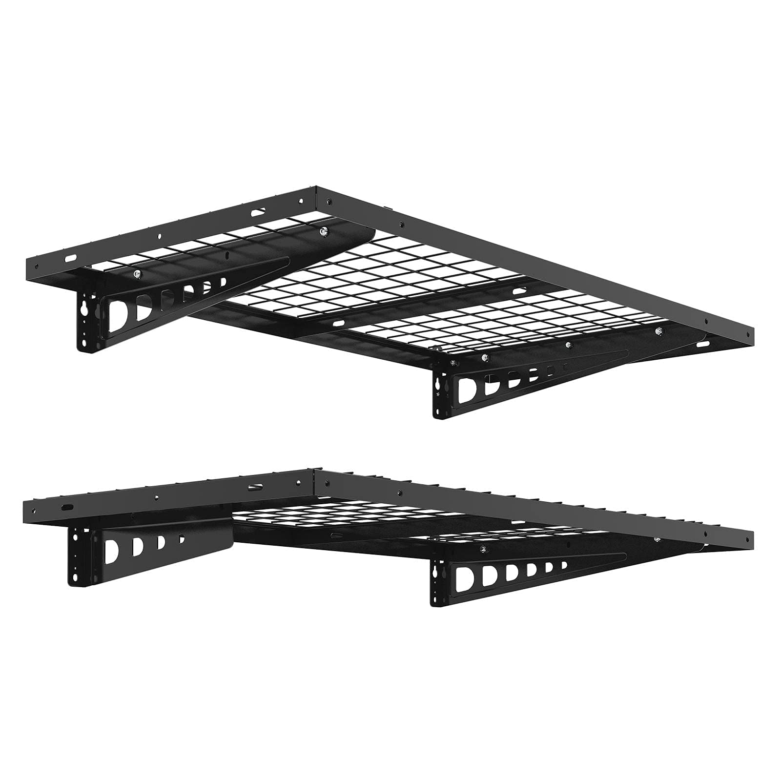 FLEXIMOUNTS 2x4ft garage wall shelving assembly ready for stable storage.