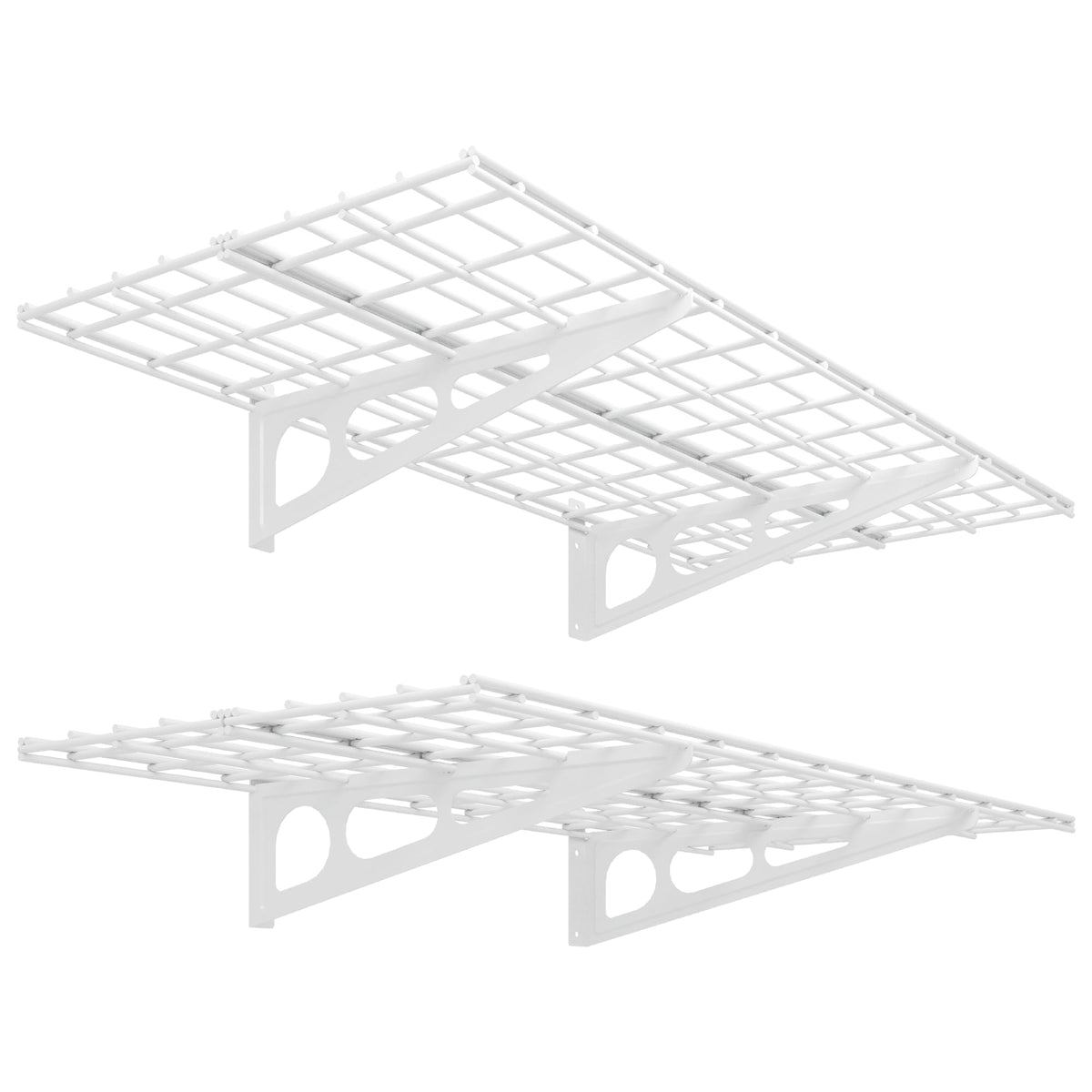FLEXIMOUNTS 2x4ft wall shelf front view for durable garage storage