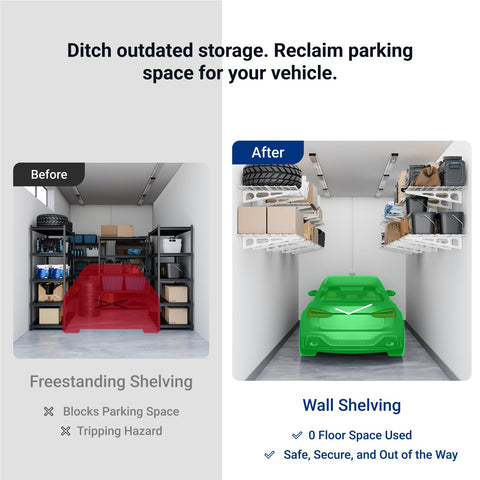 Two-tier design maximizes storage in a compact wall footprint