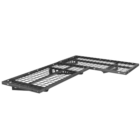 FLEXIMOUNTS corner wall shelves 24x48-2pack offer sturdy garage storage with high capacity.