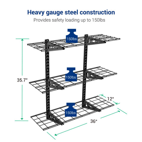 Fleximounts dual-position locking system keeps shelves securely mounted.