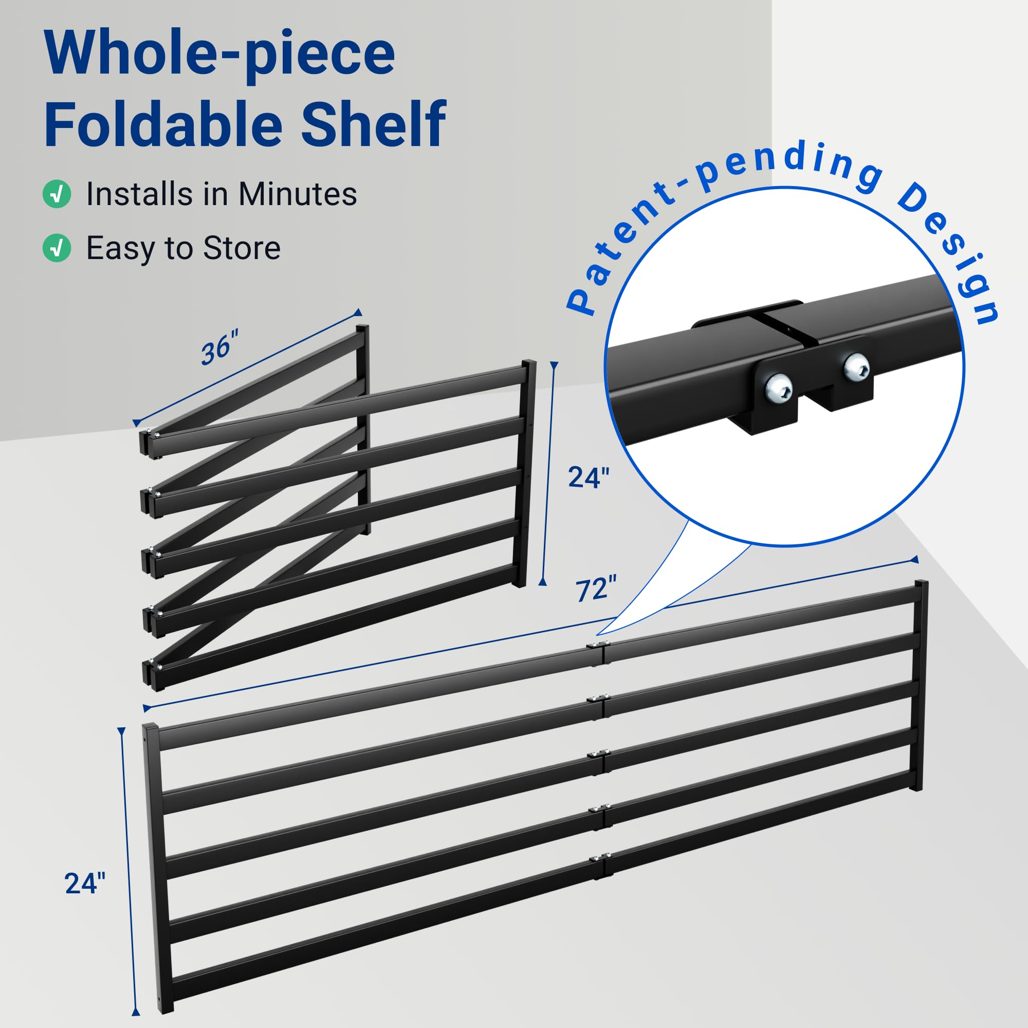 FLEXIMOUNTS wall shelves with eight hooks organize cords and hoses