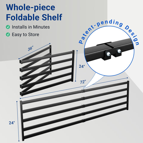FLEXIMOUNTS wall shelves with eight hooks organize cords and hoses
