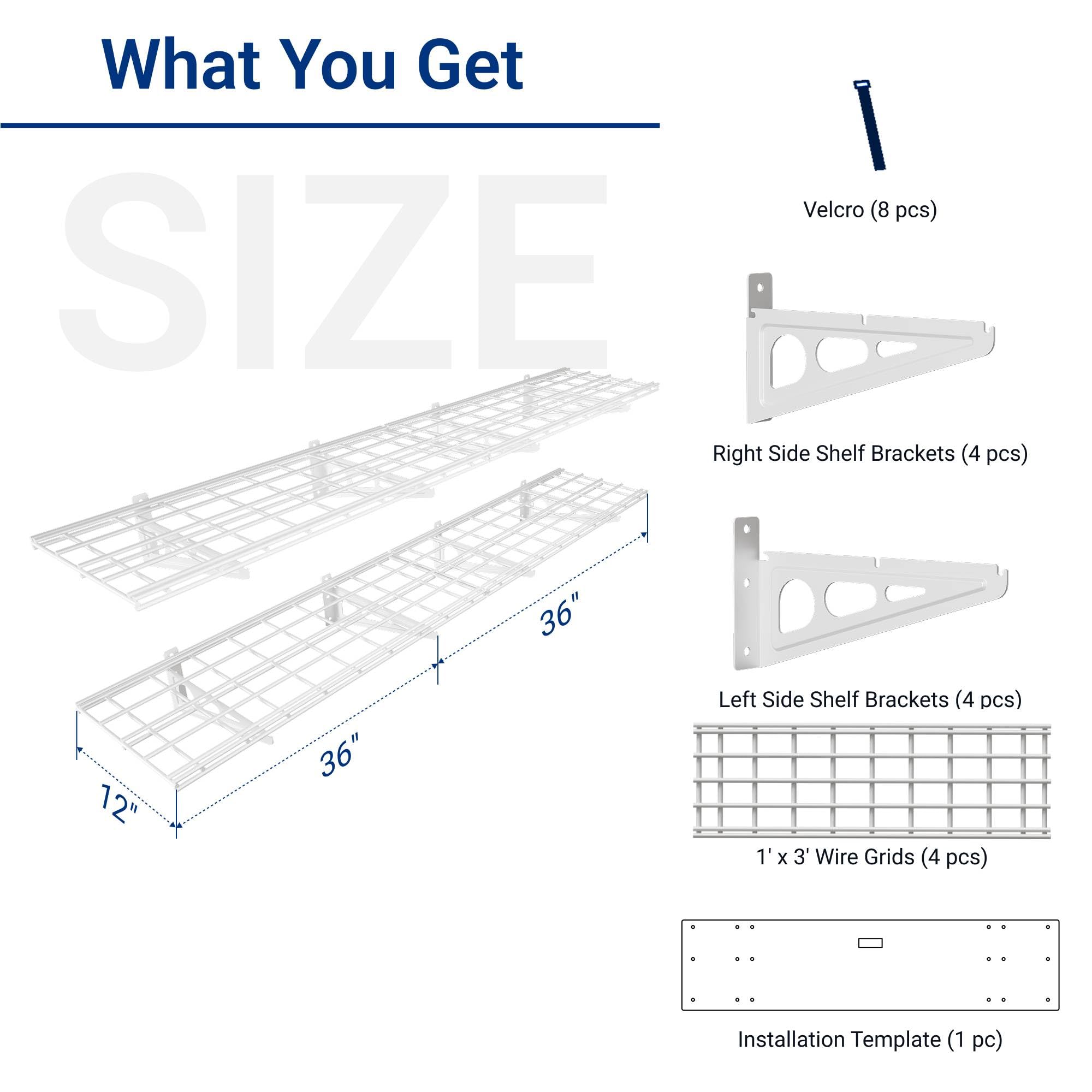 Fleximounts shelf bracket assembly shown for sturdy mounting.